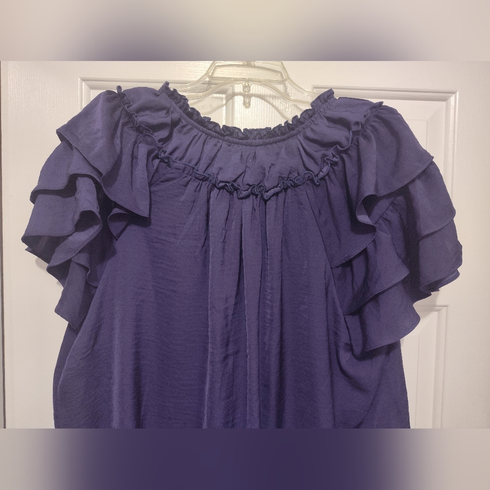 Maurice's Purple Ruffled Top - Picture 8 of 12